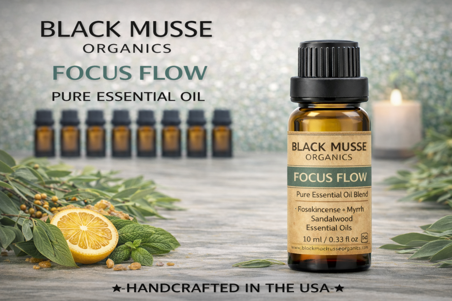 Focus Flow Essential Oil Blend - 100% Pure Premium Grade, Undiluted Natural Therapeutic