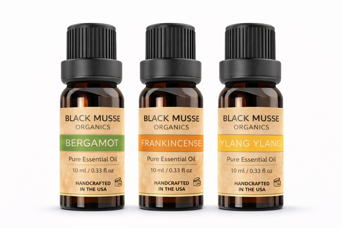 Stress Relief & Balance Essential Oil Set | Bergamot Frankincense Ylang | 3×10ml