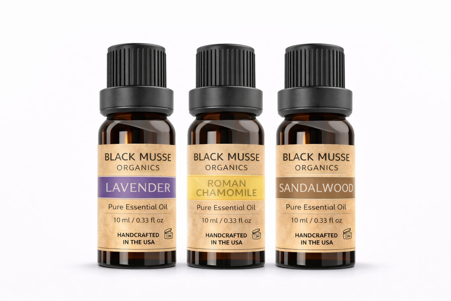 Deep Calm Essential Oil Set | Sandalwood Lavender Chamomile | 3×10 ml