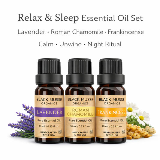 Relax & Sleep Calm Essential Oil Set | Lavender Chamomile Frankincense | 3×10 ml