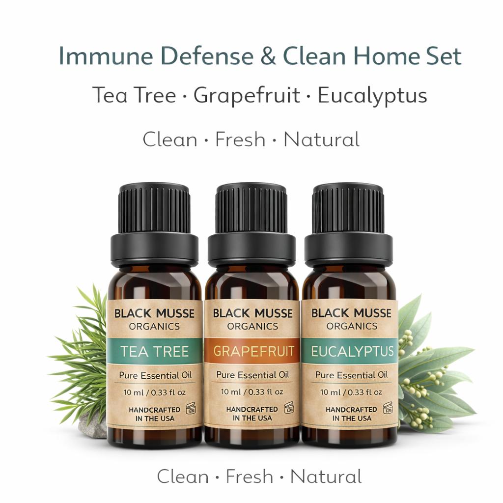 Immune Defense Aroma & Clean Home Set | Tea Tree Grapefruit Eucalyptus | 3×10 ml