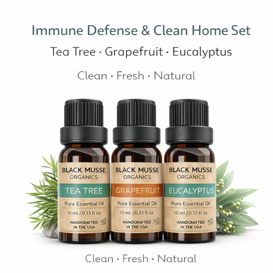 Immune Defense Aroma & Clean Home Set | Tea Tree Grapefruit Eucalyptus | 3×10 ml