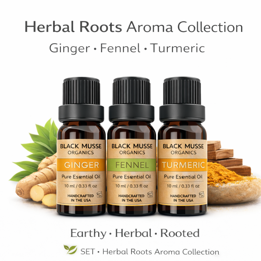 Herbal Roots Essential Oil Set | Ginger Fennel Turmeric | 3×10 ml - Warm & Earthy