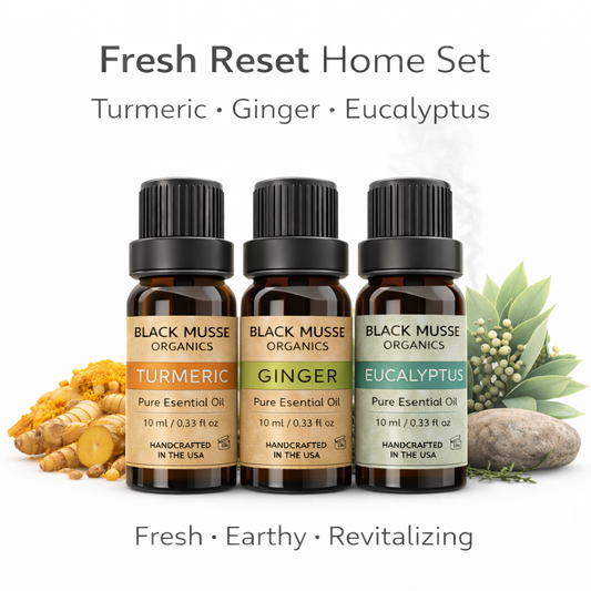 Fresh Reset Essential Oil Set | Turmeric Ginger Eucalyptus | 3×10 ml