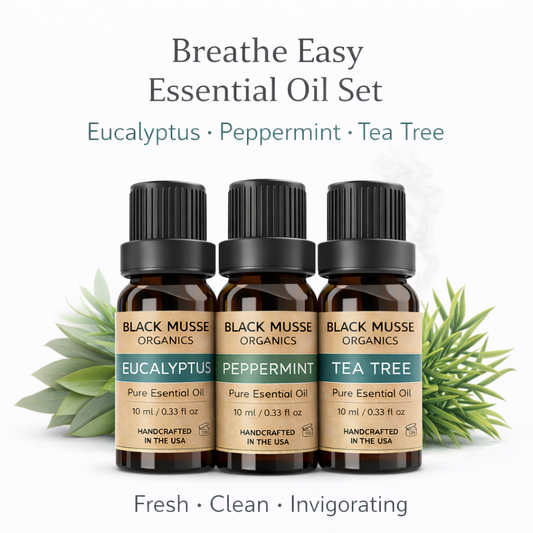 Breathe Easy Essential Oil Set | Eucalyptus Peppermint Tea Tree | 3×10 ml