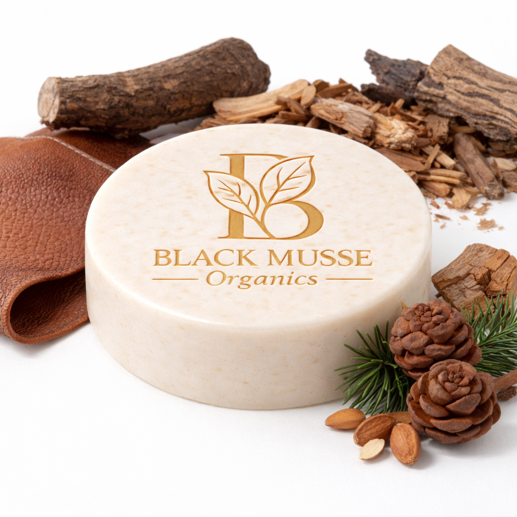 Leather & Woody Musk Goat Milk Handcrafted Soap Bars - Set of 3 (12 oz)