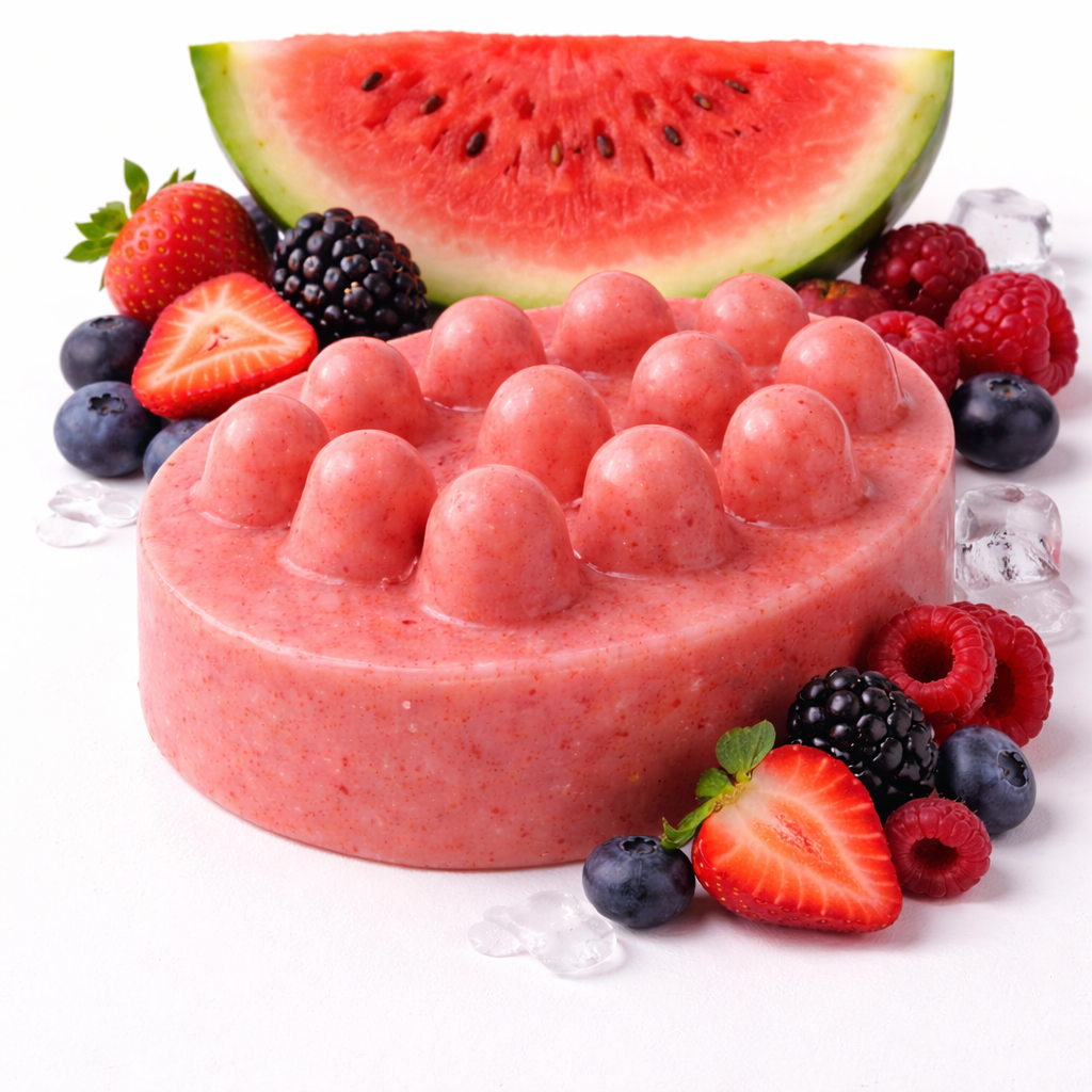 Berry & Watermelon Shea Butter Handcrafted Soap Bars - Set of 3 (12 oz)