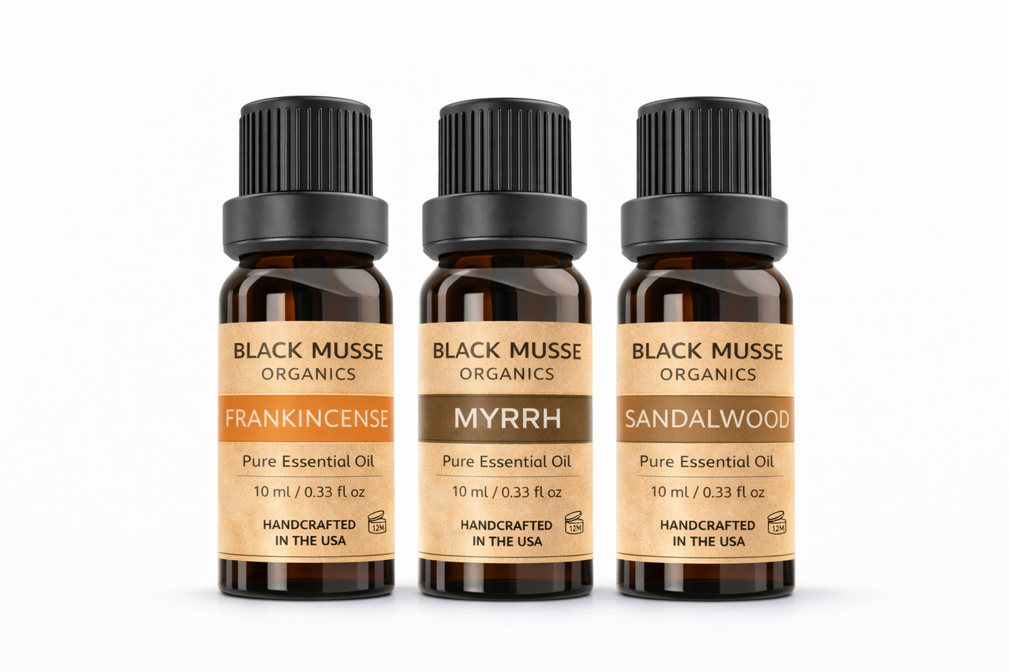 Grounding Ritual Essential Oil Set | Frankincense Myrrh Sandalwood | 3×10 ml