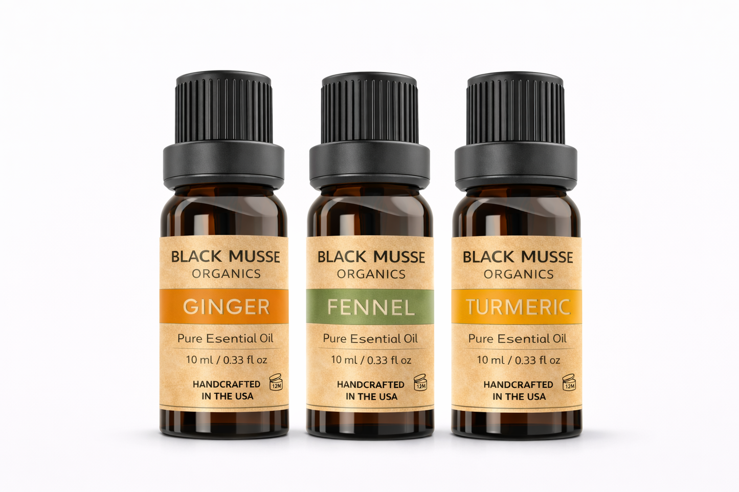 Herbal Roots Essential Oil Set | Ginger Fennel Turmeric | 3×10 ml - Warm & Earthy