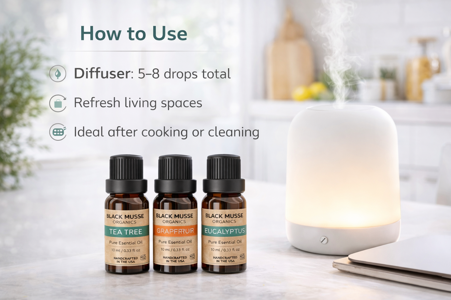 Immune Defense Aroma & Clean Home Set | Tea Tree Grapefruit Eucalyptus | 3×10 ml