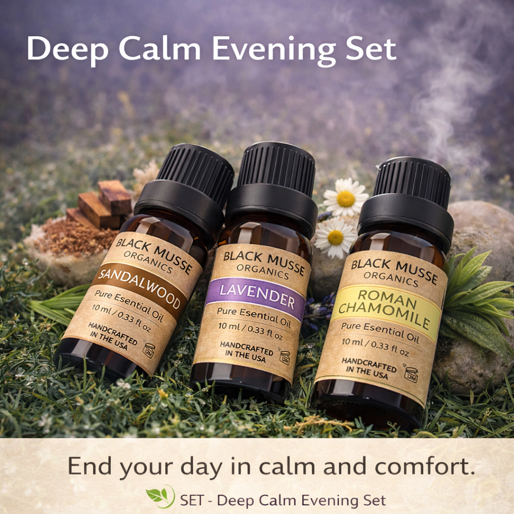 Deep Calm Essential Oil Set | Sandalwood Lavender Chamomile | 3×10 ml