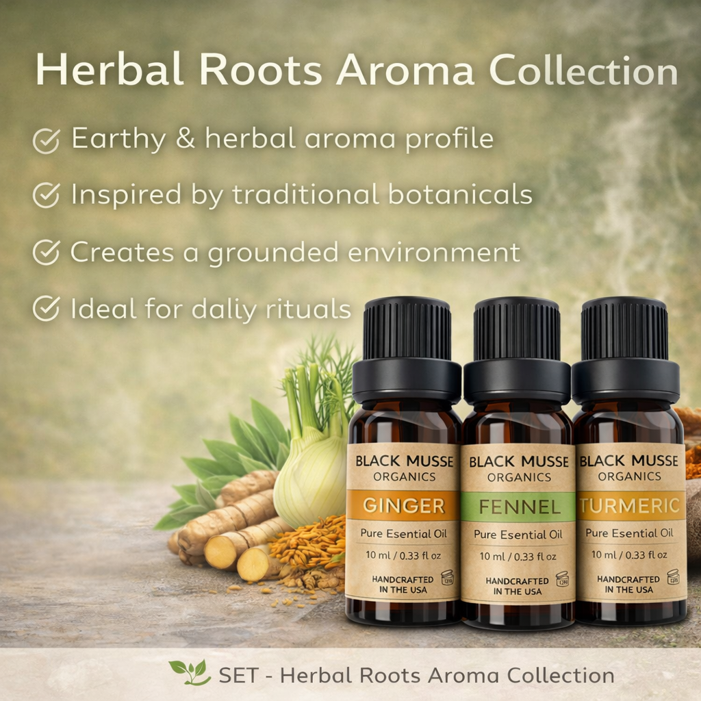 Herbal Roots Essential Oil Set | Ginger Fennel Turmeric | 3×10 ml - Warm & Earthy