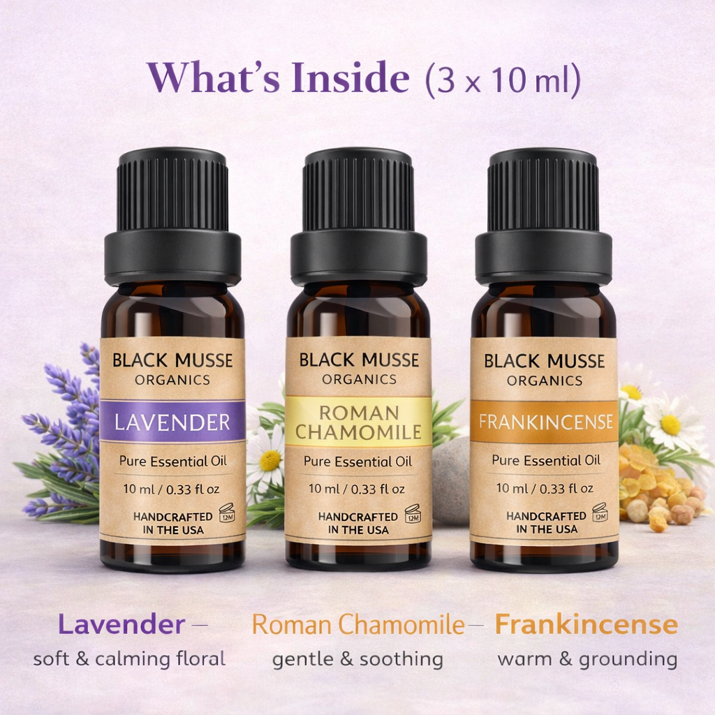 Relax & Sleep Calm Essential Oil Set | Lavender Chamomile Frankincense | 3×10 ml