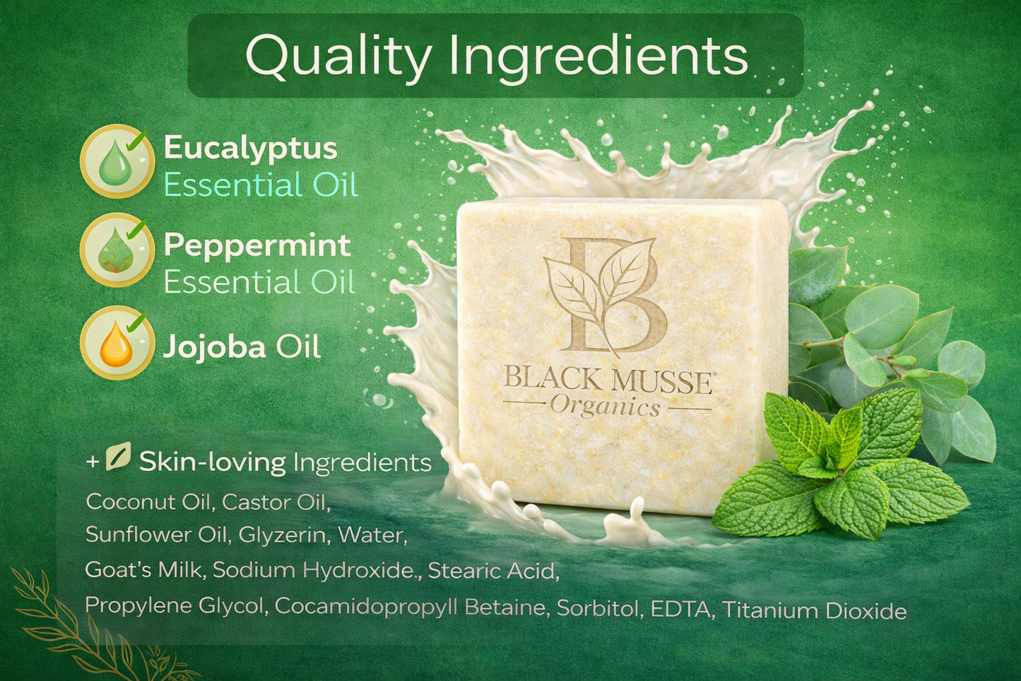 Eucalyptus Peppermint Infused Oil Bar – Goat Milk Soap (Pack of 3)