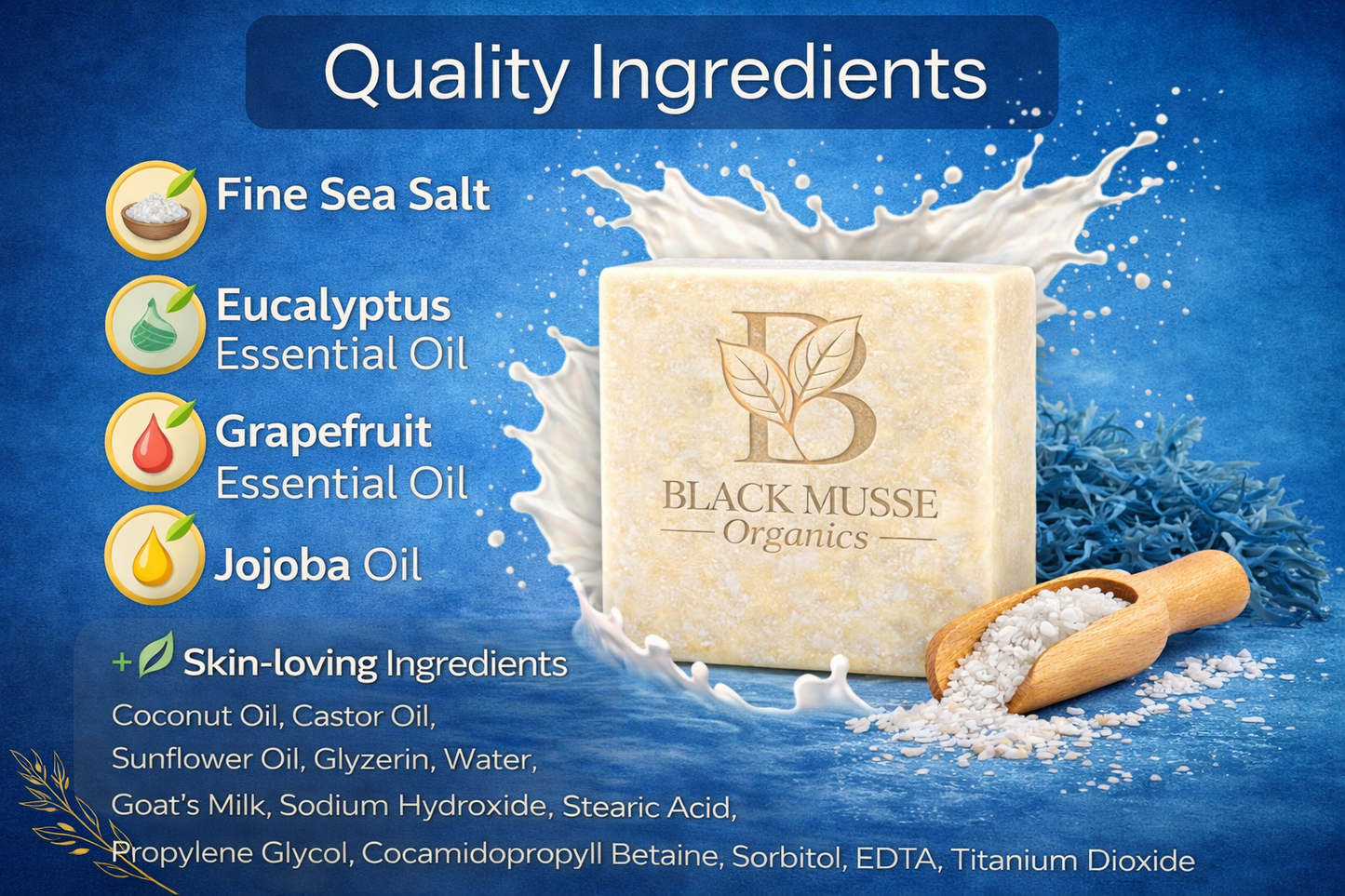 Sea Salt Infused Oil Bar – Goat Milk Soap (Pack of 3)