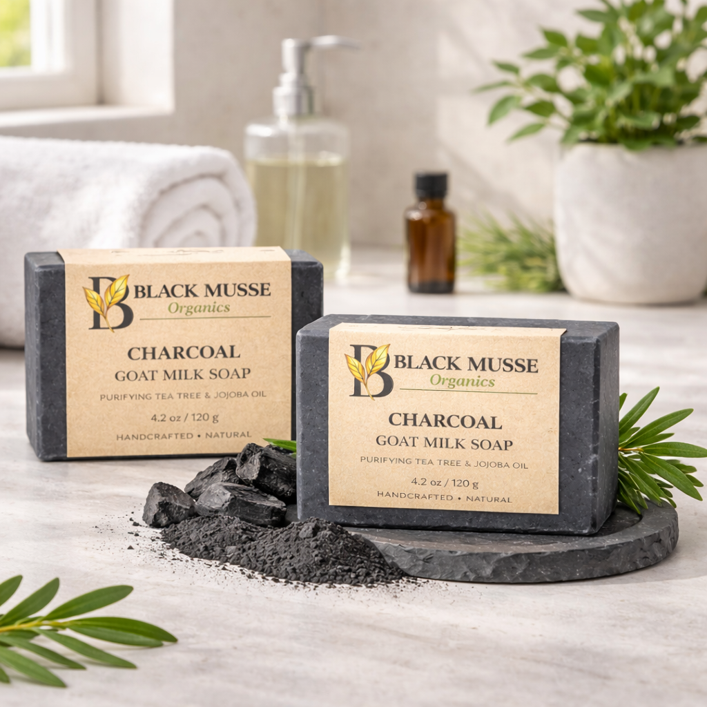 Charcoal Infused Oil Bar – Goat Milk Soap (Pack of 3)