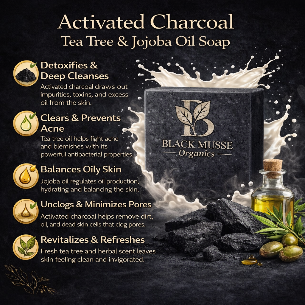 Charcoal Infused Oil Bar – Goat Milk Soap (Pack of 3)